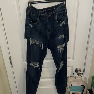 American Eagle curvy high rise jeggings with rips